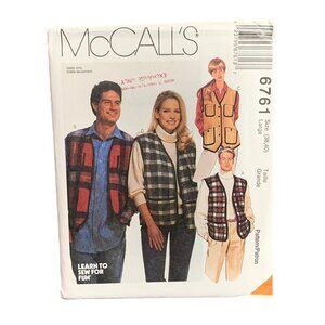 McCalls 6761 Vintage Vest Pattern Size L Unisex Fun Sewing Project for DIY Enthu